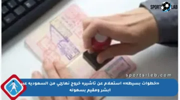 «خطوات بسيطة» استعلام عن تأشيرة خروج نهائي من السعودية عبر أبشر ومقيم بسهولة
